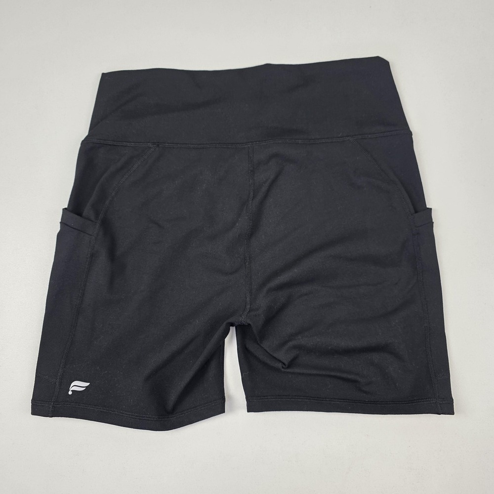 Fabletics Shorts Womens Medium Black PowerHold High Waist Pockets Compression